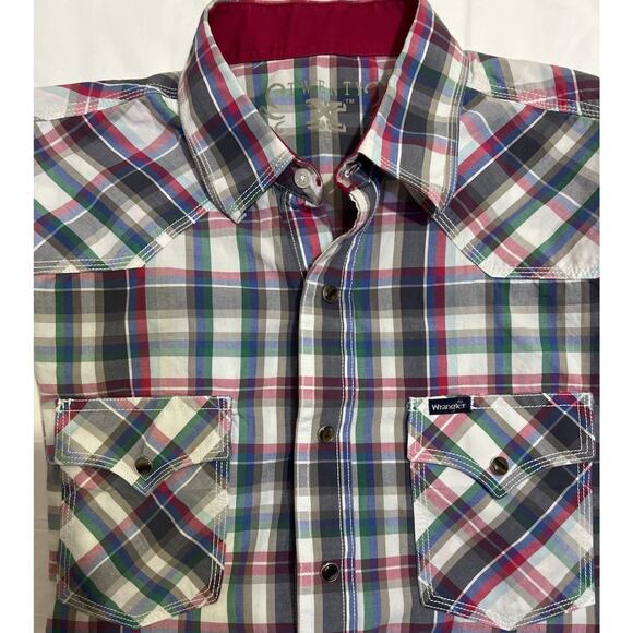 Wrangler Twenty X Shirt Pearl Snaps Mens Size Lg Multicolor Pink Yellowstone - Picture 1 of 13